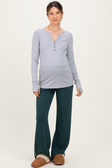 Forest Green Stripe Detail Maternity Lounge Pants