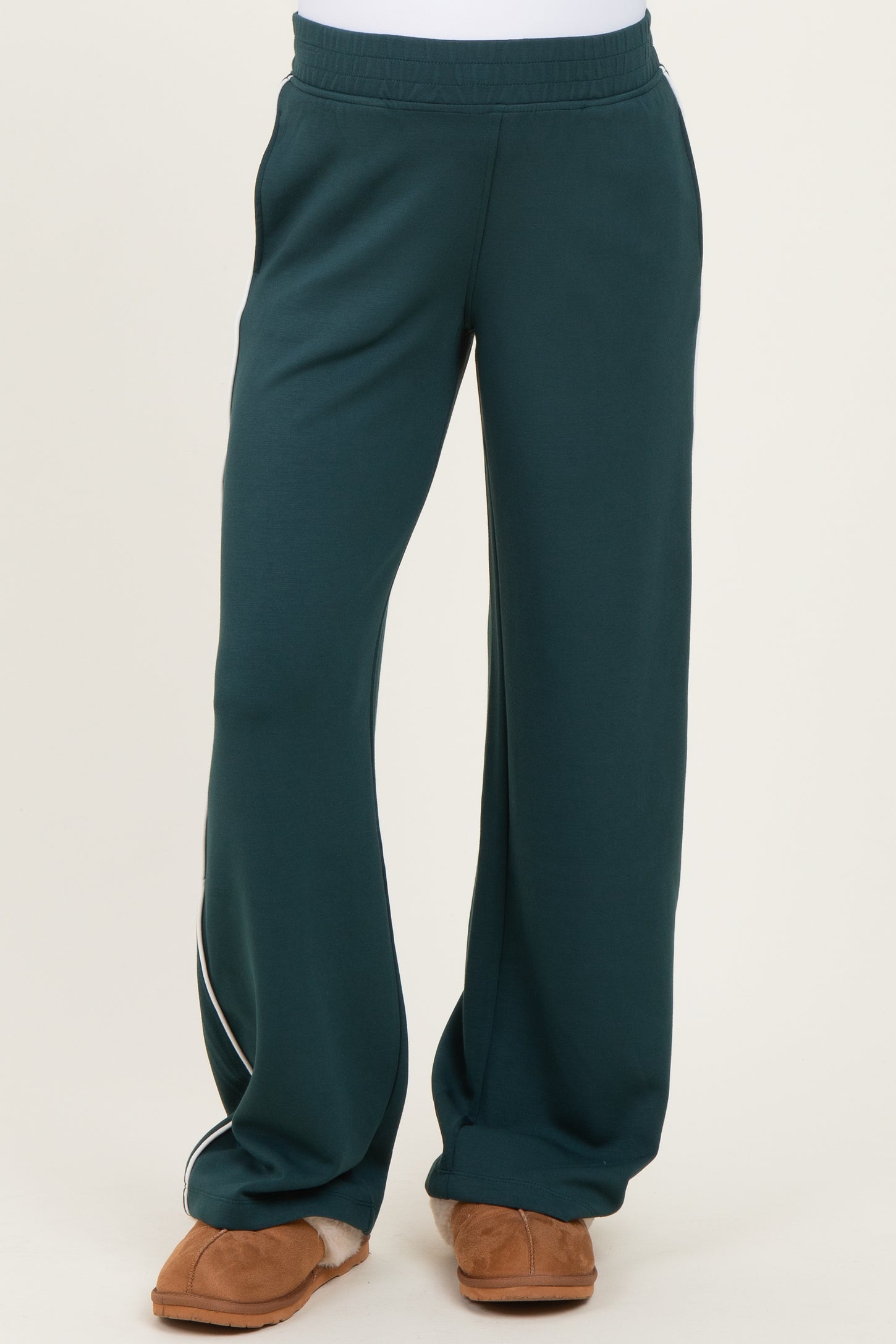 Forest Green Stripe Detail Maternity Lounge Pants