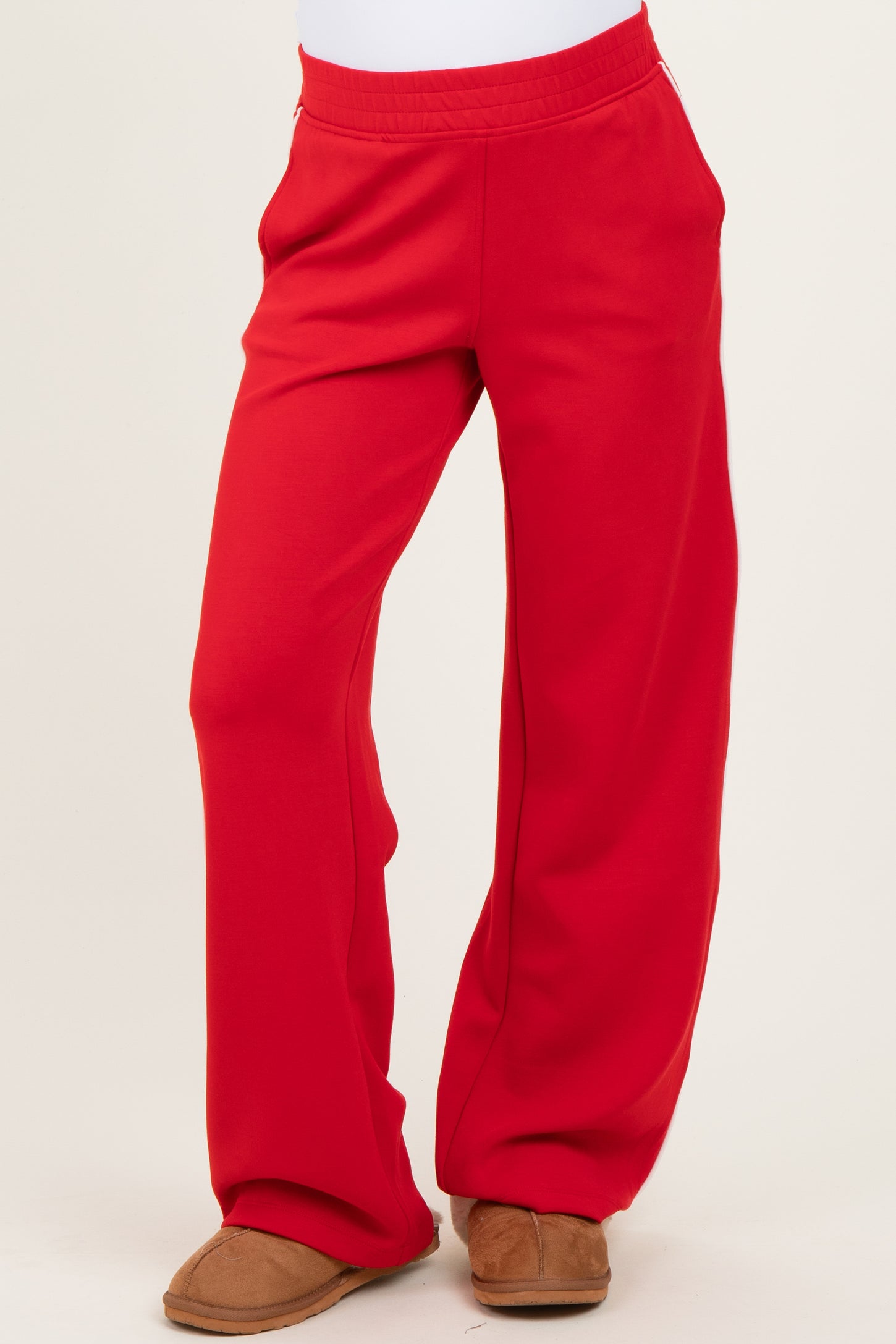Red Stripe Detail Maternity Lounge Pants
