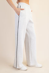 Light Heather Grey Stripe Detail Lounge Pants