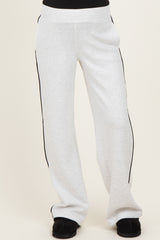 Light Heather Grey Stripe Detail Maternity Lounge Pants