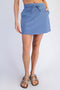 Blue Drawstring Mini Skort