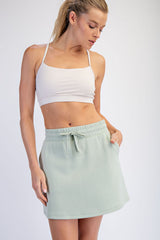 Pistachio Drawstring Maternity Mini Skort