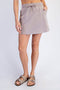 Heather Taupe Drawstring Mini Skort