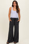 Black Mineral Wash Wide Leg Ankle Maternity Pants