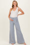 Dusty Blue Mineral Wash Waffle Knit Wide Leg Maternity Pants