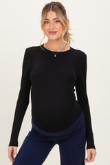 Black Long Sleeve Maternity Top