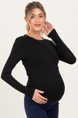 Black Long Sleeve Maternity Top