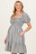 Black Gingham Smocked Ruffled Puff Sleeve Maternity Dress