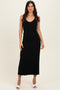 Black Rib Knit Sleeveless Maxi Dress