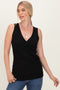 Black Crossover Ruched Nursing Tank