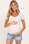 Light Blue Cuffed Hem Maternity Jeans