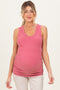 Light Pink Ribbed Sleeveless Ruched Maternity Tank Top