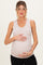 Beige Ribbed Sleeveless Ruched Maternity Tank Top