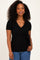 Black Wrap Front Tie Nursing Top