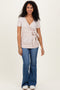 Beige Wrap Front Tie Nursing Top