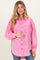 Pink Button Down Lightweight Casual Maternity Shirt