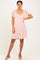 Peach Floral Lace Square Neck Ruffle Trim Maxi Dress