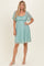 Sage Floral Lace Square Neck Ruffle Trim Maxi Dress