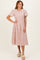 Light Pink Embroidered Floral Midi Dress
