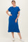 Royal Blue Pocket Front Midi T-Shirt Dress