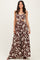 Chocolate Printed Cutout Sleeveless Maxi Dress