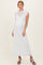 White Mixed Lace Overlay Maternity Midi Dress