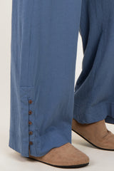 Blue Button Detail Tank Wide Leg Pant Maternity Set