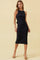 Black Knit Open Tie Back Sleeveless Midi Dress