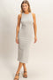 Heather Grey Striped Side Slit Tank Dress