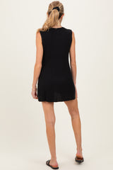 Black Knit Sleeveless Top Shorts Maternity Set