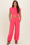 Flamingo Pink Cropped Tank Pant Maternity Set