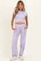 Lavender Cropped Tank Pant Maternity Set