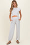Light Heather Grey Cropped Tank Pant Maternity Set