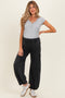 Black Mineral Wash Terry Maternity Sweatpants