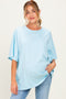 Light Blue Oversized Mineral Wash Maternity T-Shirt