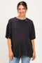 Black Oversized Mineral Wash Maternity T-Shirt