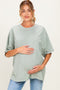 Sage Oversized Mineral Wash Maternity T-Shirt