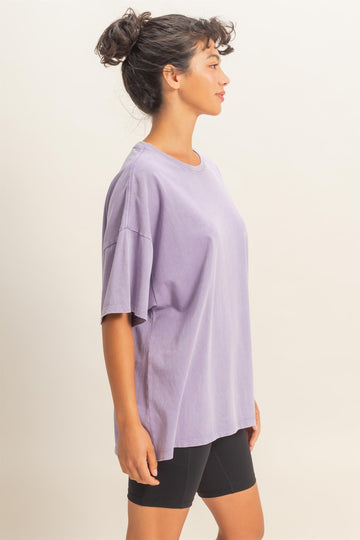 Dusty Purple Oversized Mineral Wash T-Shirt