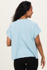 Light Blue Mineral Wash Boxy Fit Maternity T-Shirt