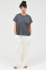 Charcoal Mineral Wash Boxy Fit T-Shirt