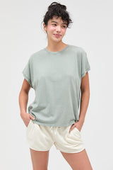Sage Mineral Wash Boxy Fit Maternity T-Shirt