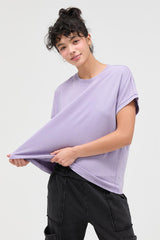 Dusty Purple Mineral Wash Boxy Fit Maternity T-Shirt