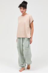Taupe Mineral Wash Boxy Fit T-Shirt