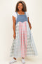 Multicolor Plaid Overall Plus Maxi Dress