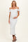 Ivory Off Shoulder Lace Knit Maternity Midi Dress
