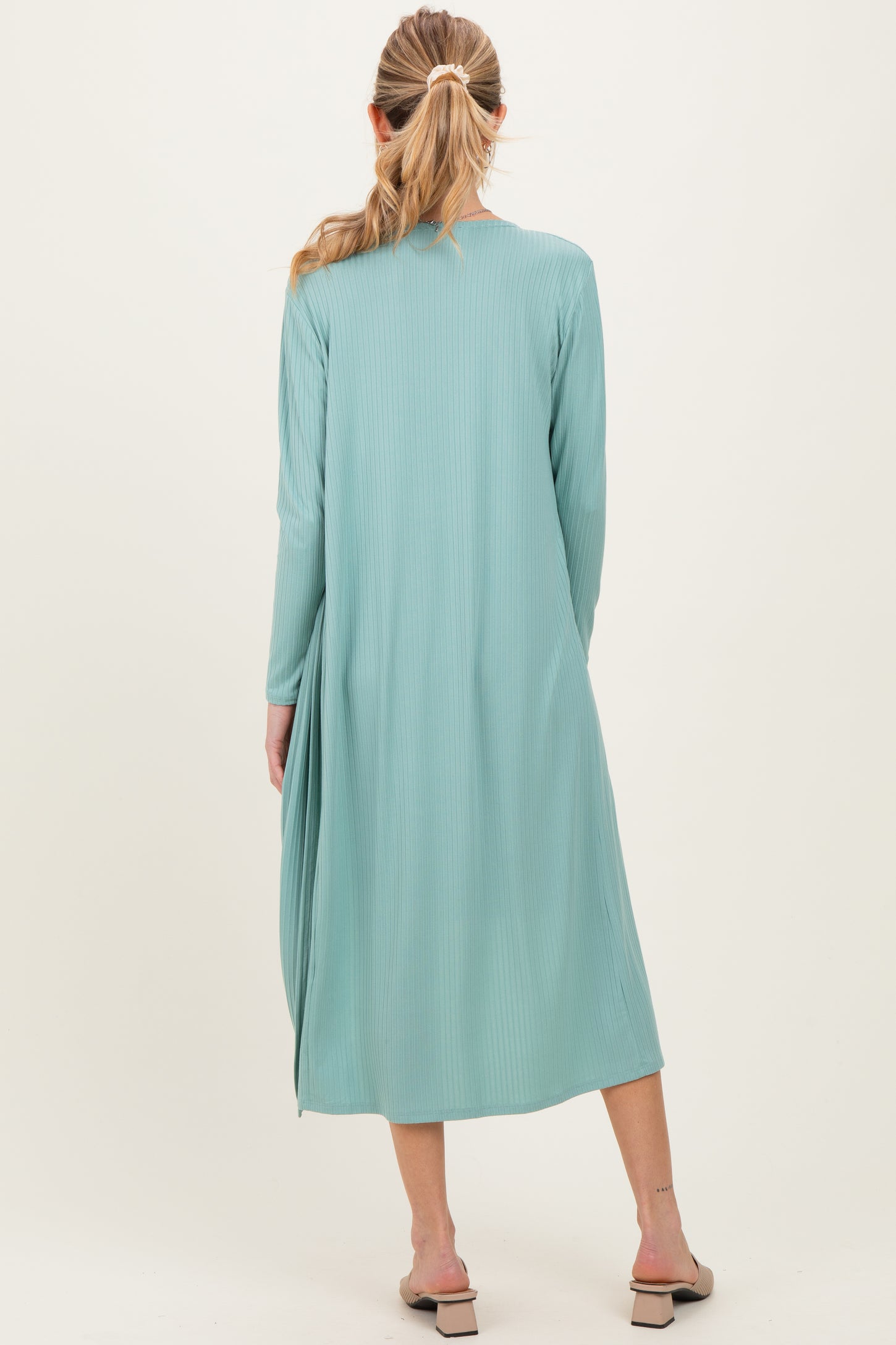 Sage Ribbed Cardigan 2 Piece Maternity Set