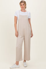 Sand Beige Wide Leg Jumpsuit