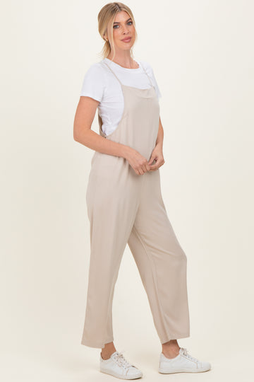 Sand Beige Wide Leg Jumpsuit