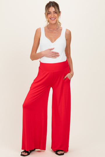Ruby Smocked Waist Wide Leg Maternity Pants